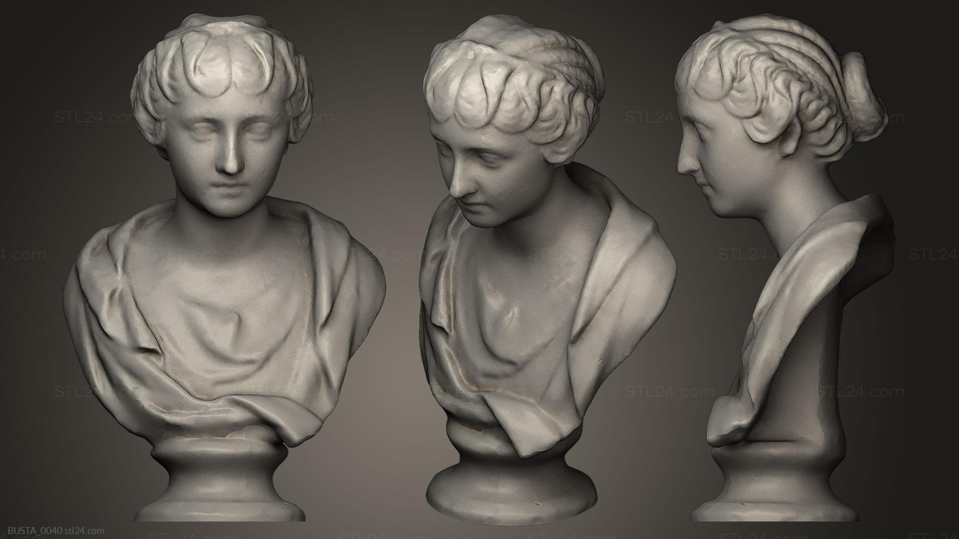 Бюсты и головы античные и исторические (Фаустина Младшая, BUSTA_0040) 3D модель для ЧПУ станка